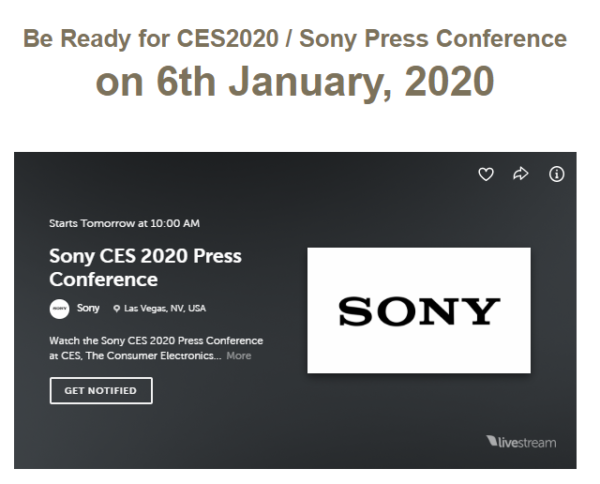 CES2020 ソニー プレスカンファレンス