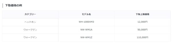 ソニーストア 下取サービスの買取上限金額が NW-WM1Z で11万円、NW-WM1A で5万円（2/11現在）