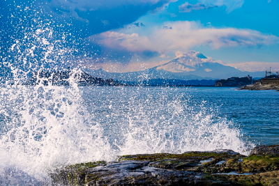 清水徹の写真講座 鎌倉の海で波と夕日を狙う