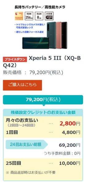 Xperia 5 III SIMフリーモデル
