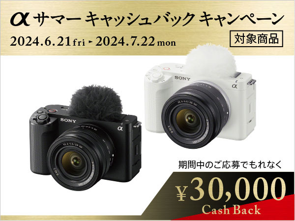 3万円キャッシュバック「ZV-E1」の長期保証含めての実売価格を確認