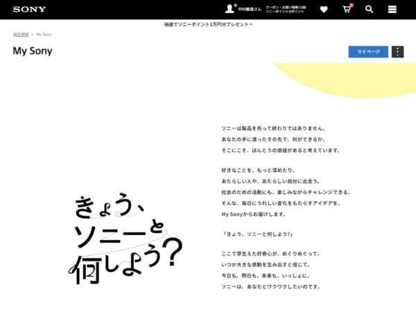 My Sony システムメンテナンス
