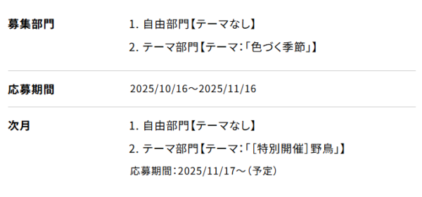 ソニー 月例フォトコンテスト 2025