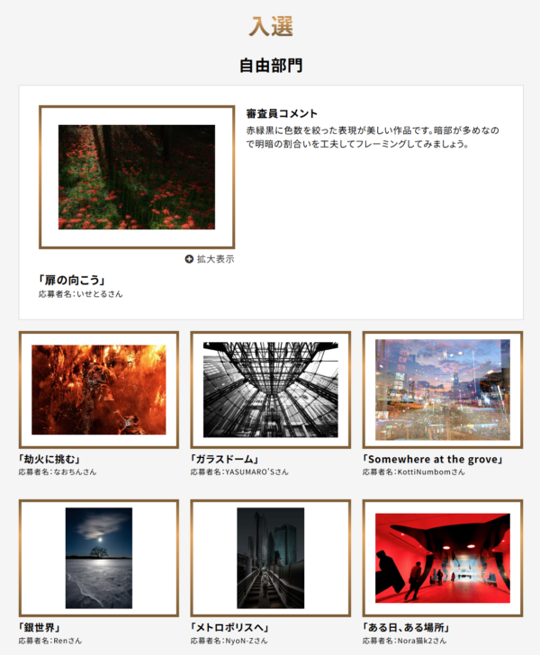 月例オープンフォトコンテスト 第62回 結果発表