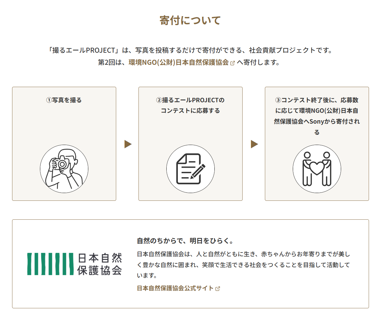 撮るエールPROJECT 第2回 自然保護への寄付