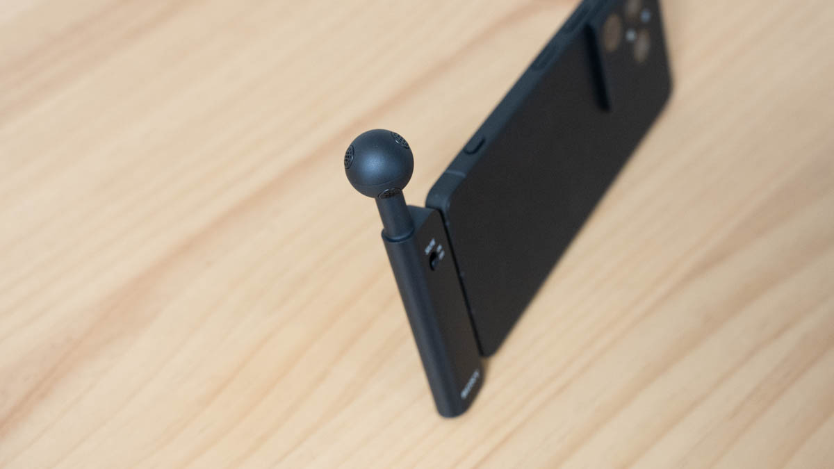 取り付け部分の斜めカット